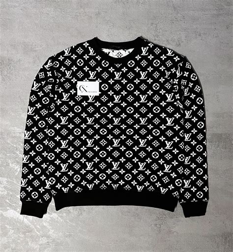 louis vuitton full monogram jacquard crew neck black|Louis Vuitton sweater bag.